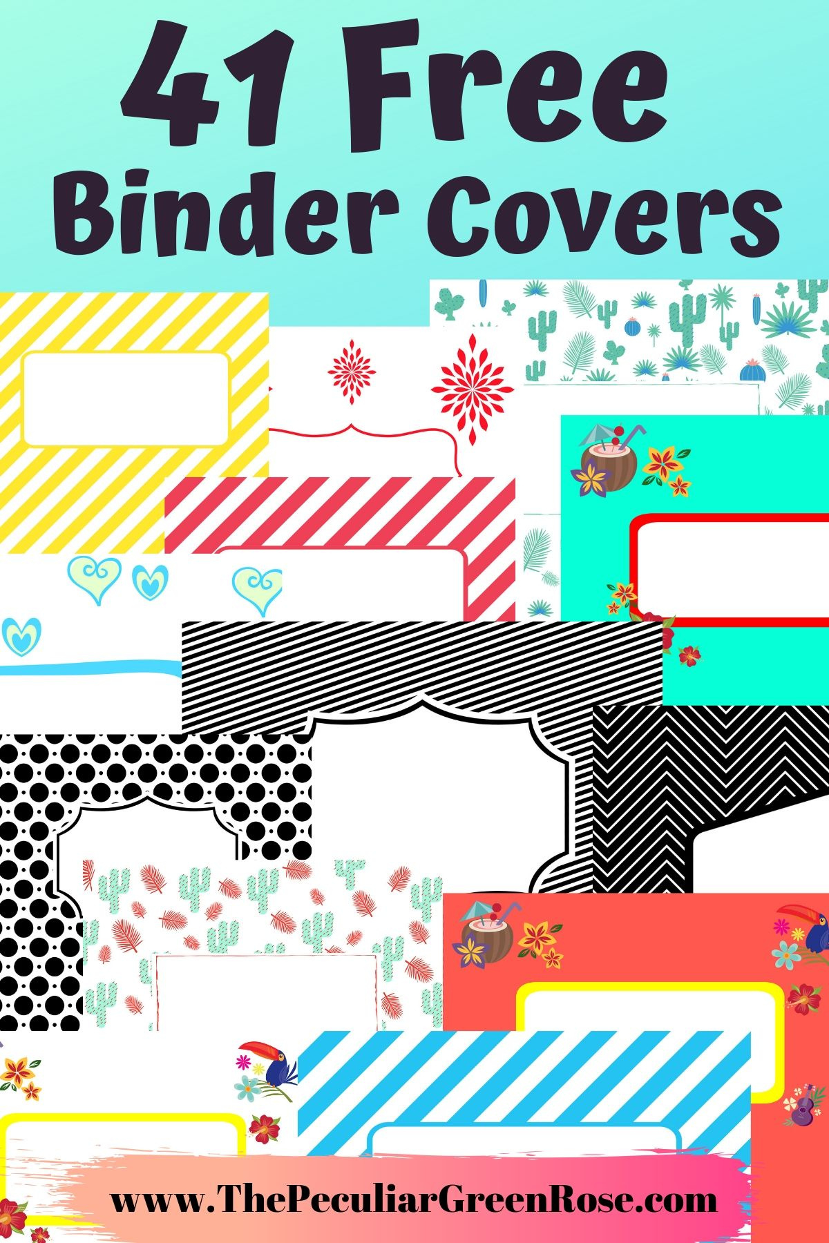 41 Free Printable Binder Covers - The Peculiar Green Rose with regard to Free Printable Binder Covers