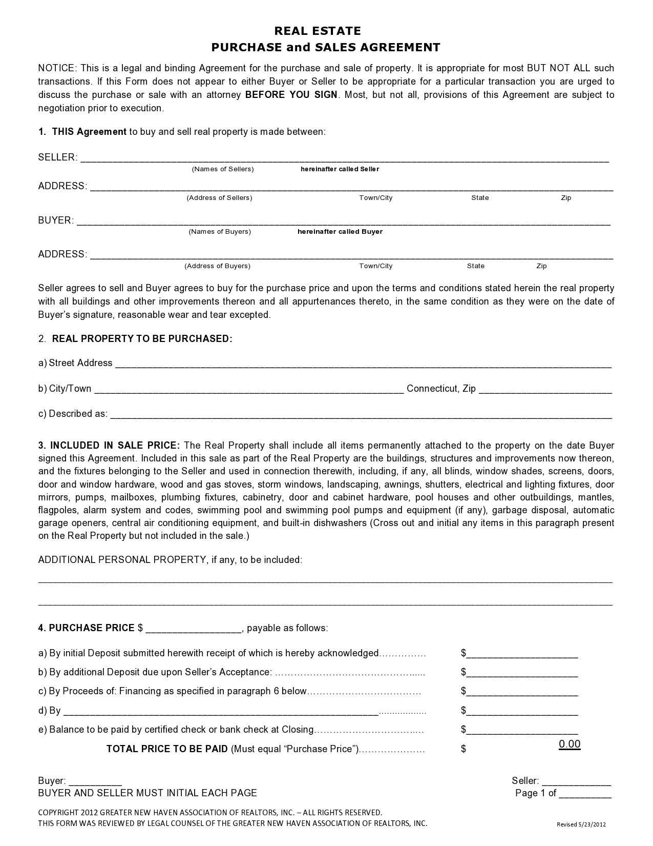 41 Simple Real Estate Purchase Agreement Templates [Free] for Free Printable Real Estate Contracts