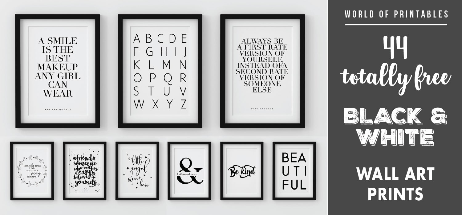 44 Free Modern Black And White Wall Art Printables - World Of throughout Free Black And White Printables