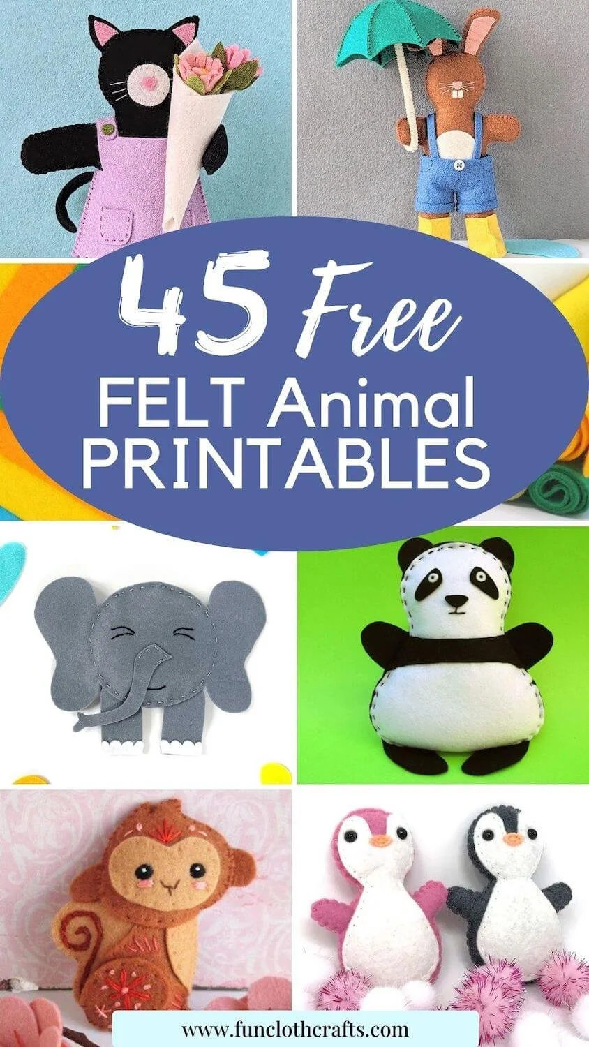 45 Free Felt Animal Patterns | Fun Cloth Crafts - Felt Craft Patterns intended for Free Printable Felt Patterns