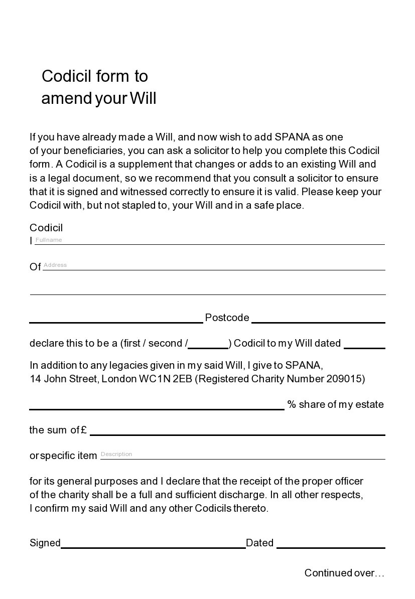 46 Free Codicil To Will Forms & Templates ᐅ Templatelab with regard to Free Printable Codicil Form