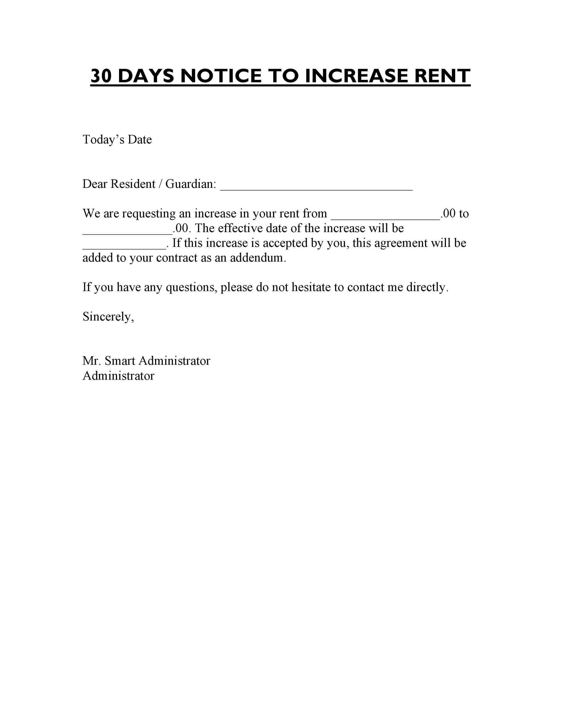 46 Friendly Rent Increase Letters &amp;amp; Notices [Doc, Pdf] throughout Free Printable Rent Increase Letter