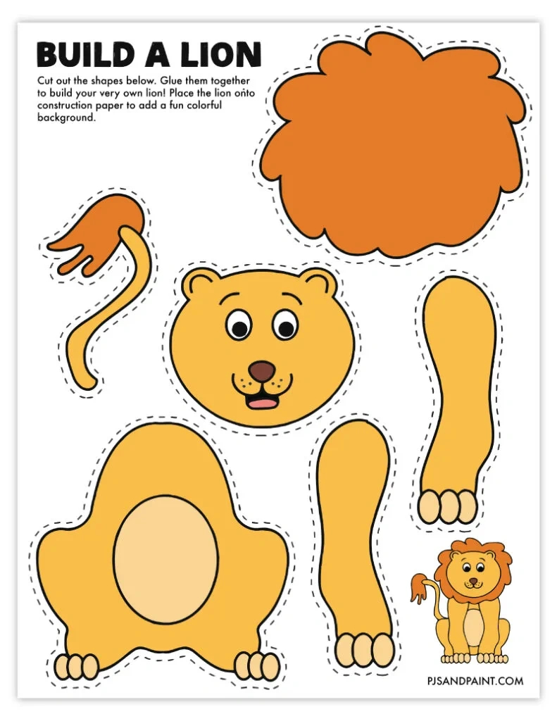 48 Free Printable Build Your Own Animal Crafts - Pjs And Paint pertaining to Free Printable Animal Cutouts