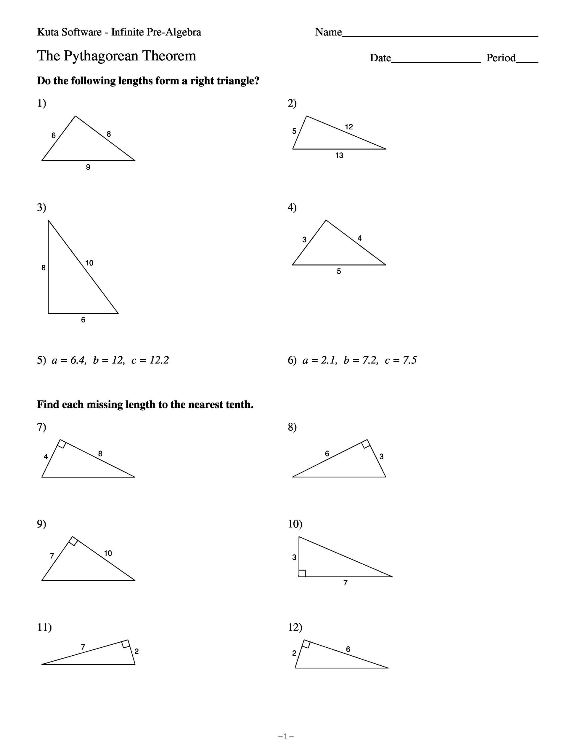 48 Pythagorean Theorem Worksheet With Answers [Word + Pdf] with Free Printable Pythagorean Theorem Worksheets
