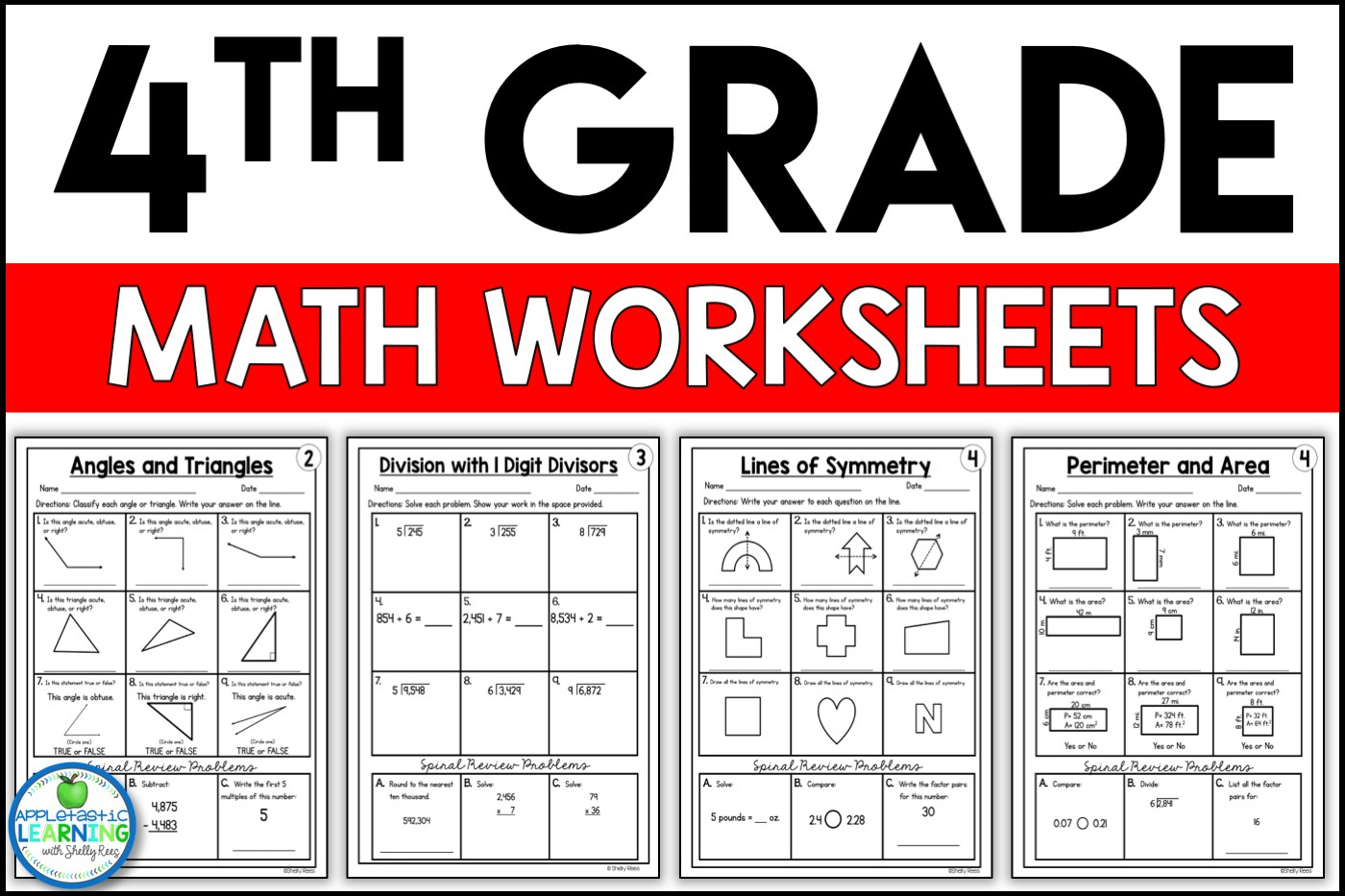 4Th Grade Common Core Math Worksheets - Printable - Appletastic for Free Printable 4Th Grade Morning Work