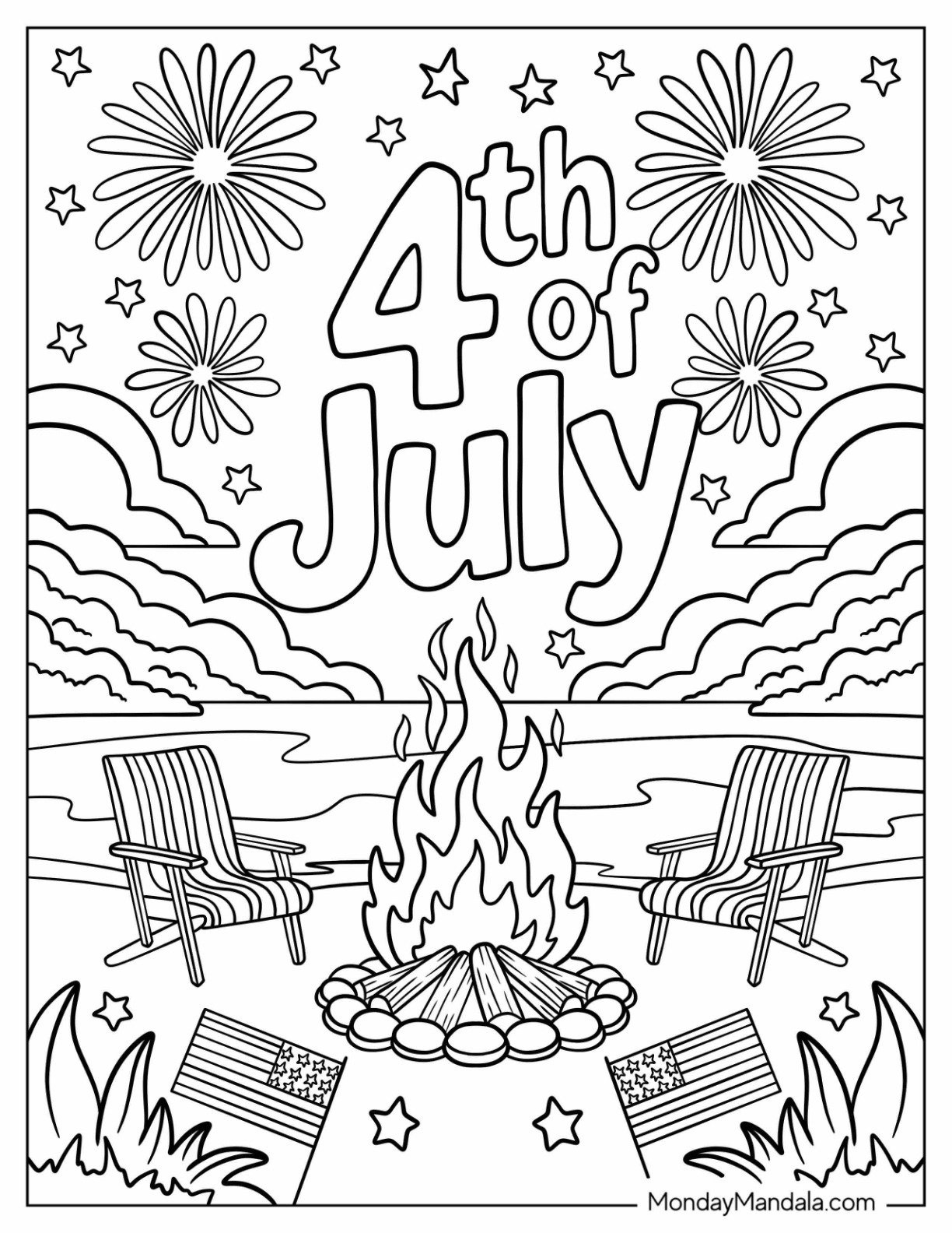 4Th Of July Coloring Pages (55 Free Pdf Printables) inside Free Printable 4Th Of July Coloring Pages