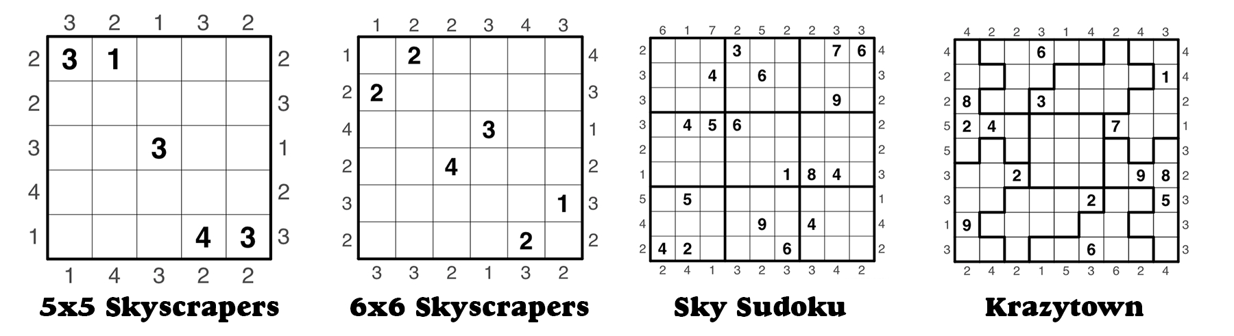 4X4 Skyscraper Puzzleskrazydad intended for Free Printable Skyscraper Puzzles