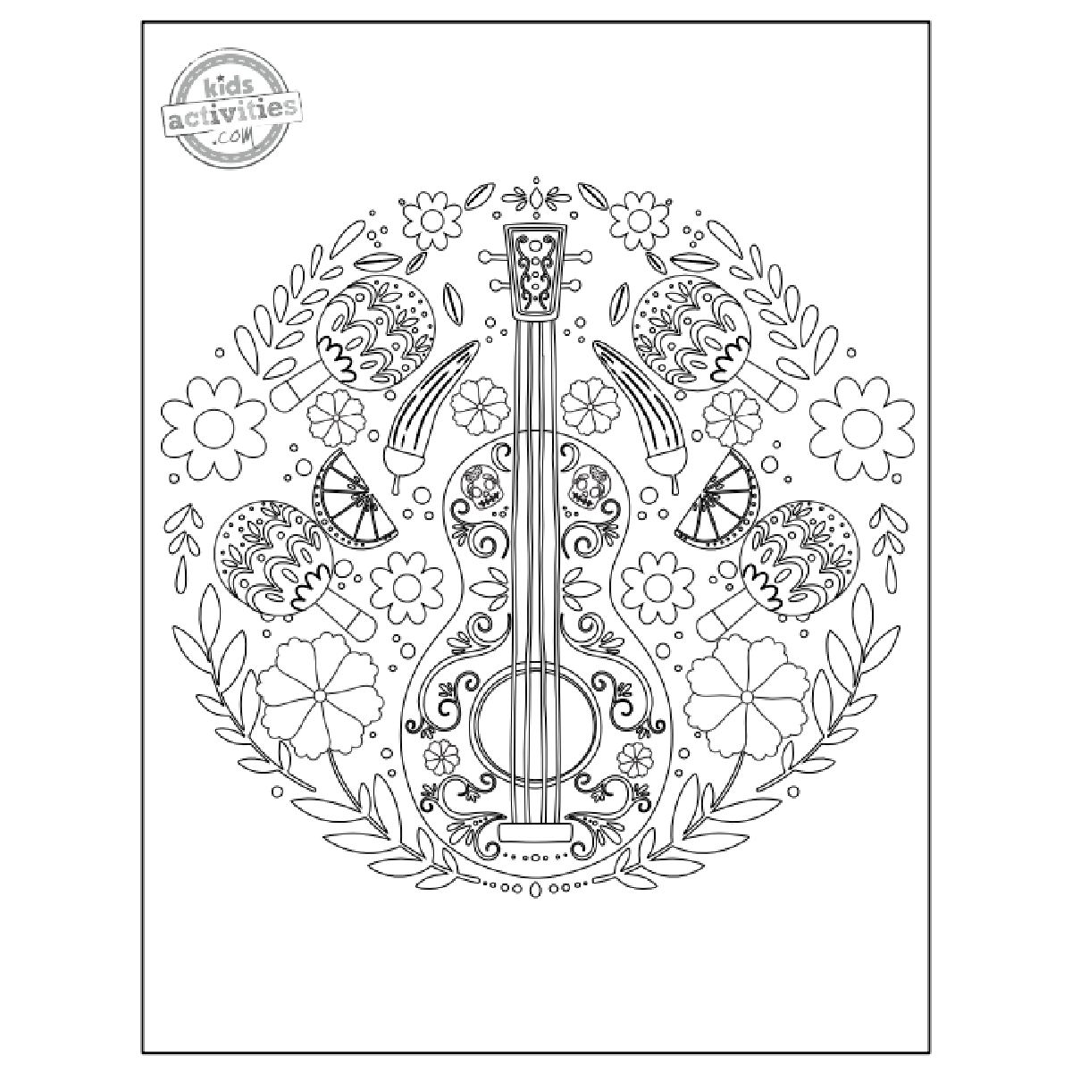 5 Beautiful Day Of The Dead Coloring Pages For Dia De Muertos pertaining to Free Printable Day Of The Dead Coloring Pages