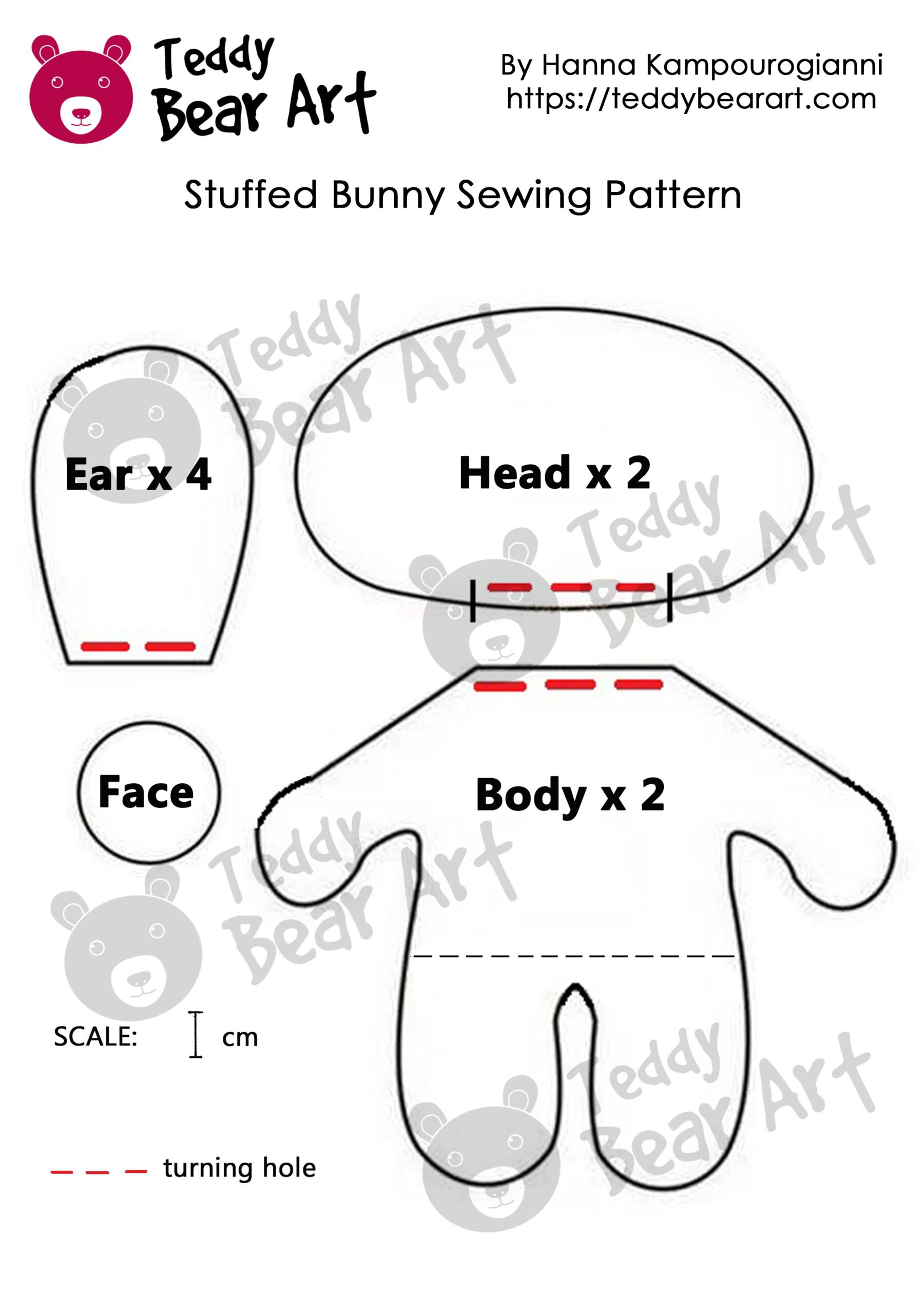 5 Easy Stuffed Animal Sewing Patterns With Free Templates - Teddy throughout Free Printable Stuffed Animal Patterns
