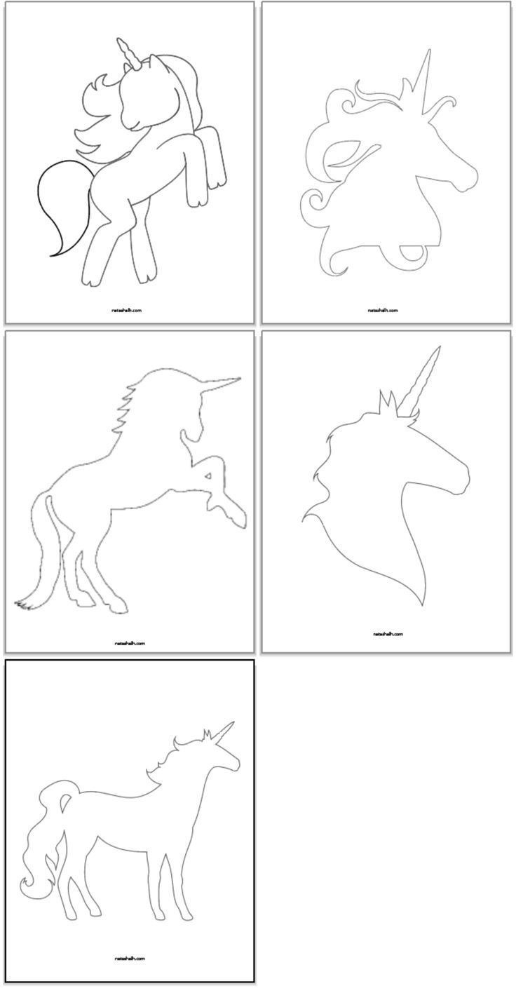 5 Free Printable Unicorn Templates (For Cute Unicorn Crafts) with Free Printable Unicorn Template