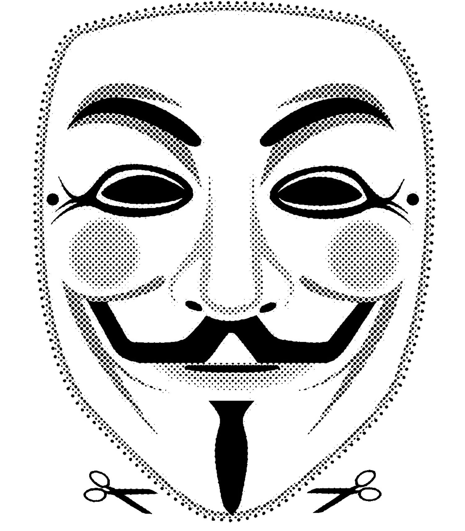 5 High Quality 2D & 3D Printable Vendetta Guy Fawkes Mask Cut Out in Free Printable Paper Masks