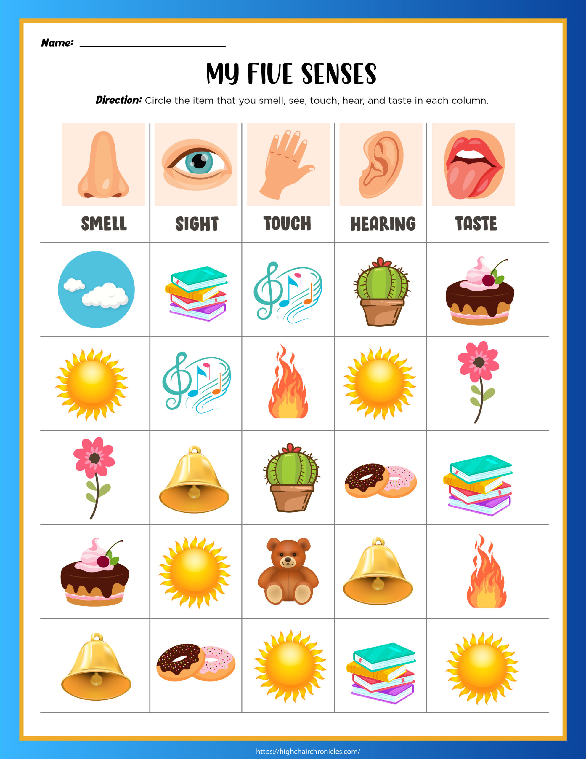 5 Senses Worksheets For Preschool And Kindergarten - Free for Free Printable Worksheets Kindergarten Five Senses