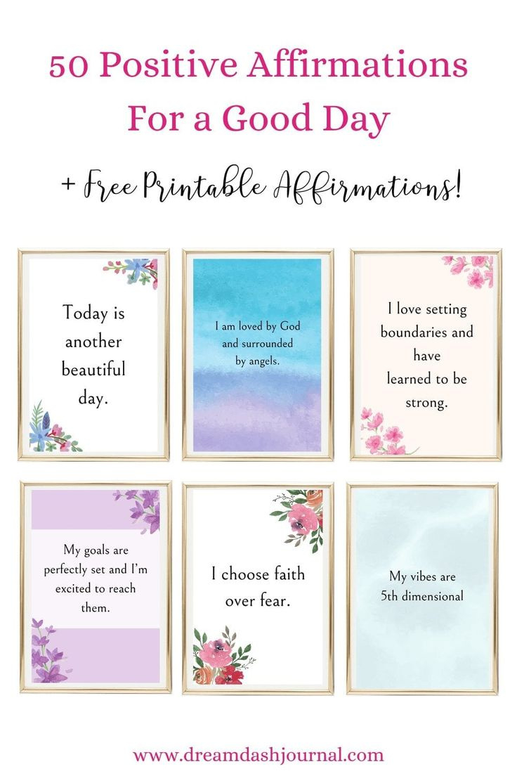 50 Daily Positive Affirmations {+ Free Printable Affirmation Cards!} with Free Printable Positive Affirmation Cards