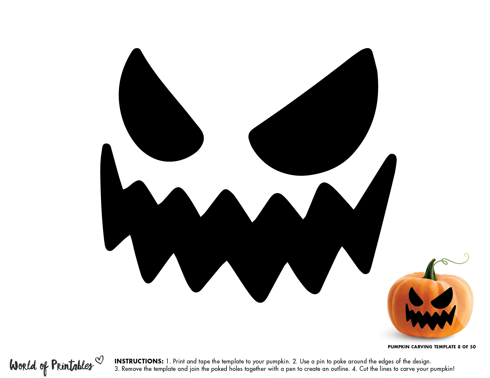 50 Easy Pumpkin Carving Stencils + The Ultimate Guide To Pumpkin for Jack O Lantern Patterns Free Printable