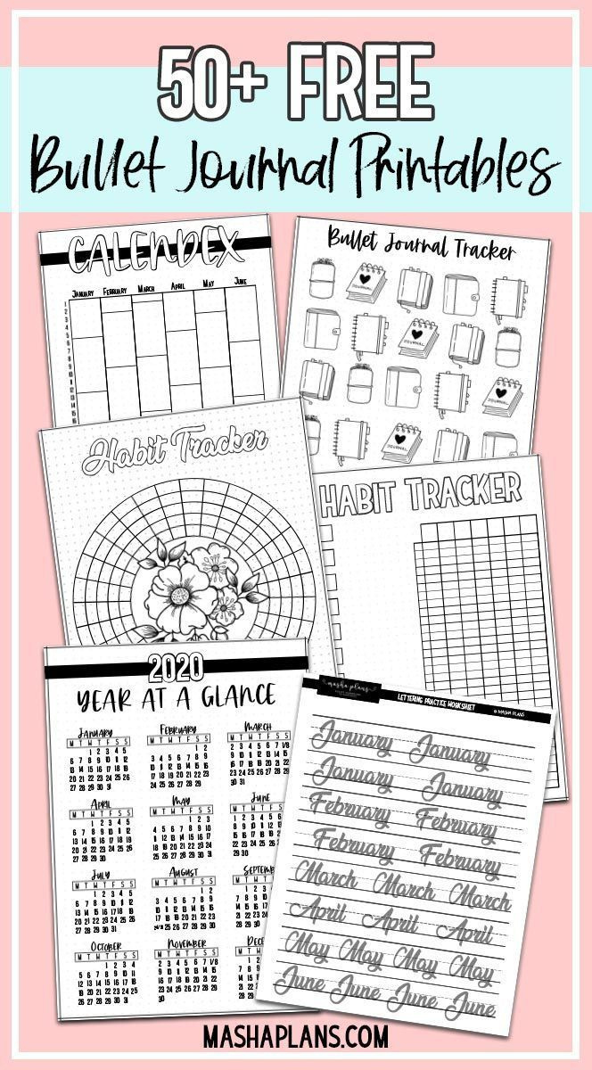50+ Free Bullet Journal Printables pertaining to Free Bullet Journal Printables 2019