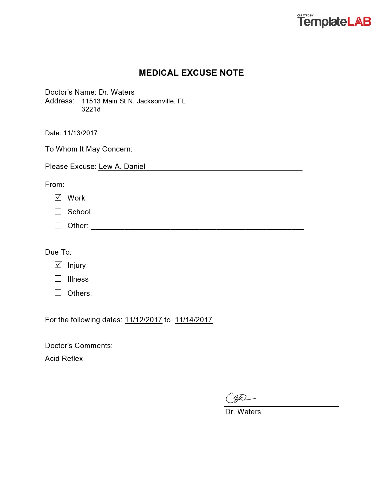 50+ Free Doctor Note Templates [For Work Or School] throughout Free Printable Doctors Note For Work