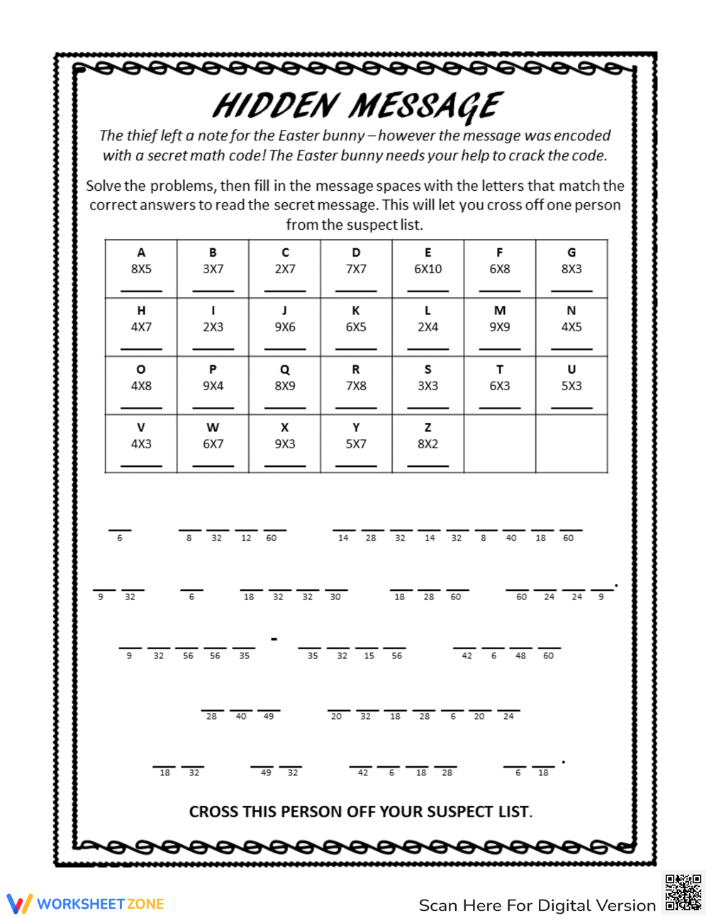 50+ Free Printable Crack The Code Worksheet For Students inside Crack The Code Worksheets Printable Free