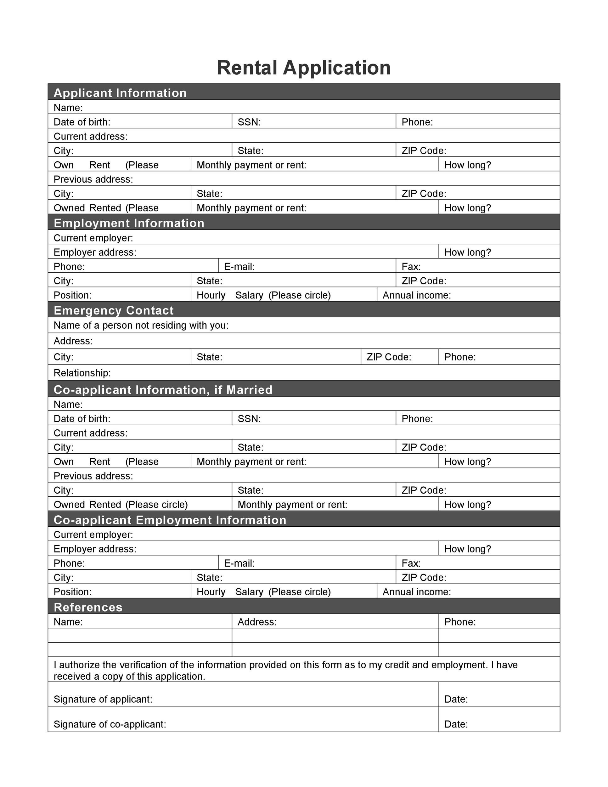 50+ Free Rental Application Templates &amp;amp; Forms [Word, Pdf] throughout Free Printable Rental Application Form