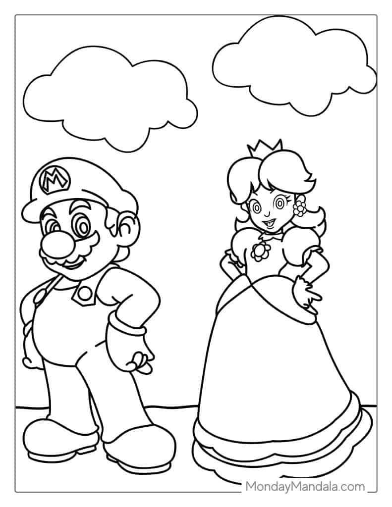 50 Mario Coloring Pages (Free Pdf Printables) with regard to Mario Coloring Pages Free Printable