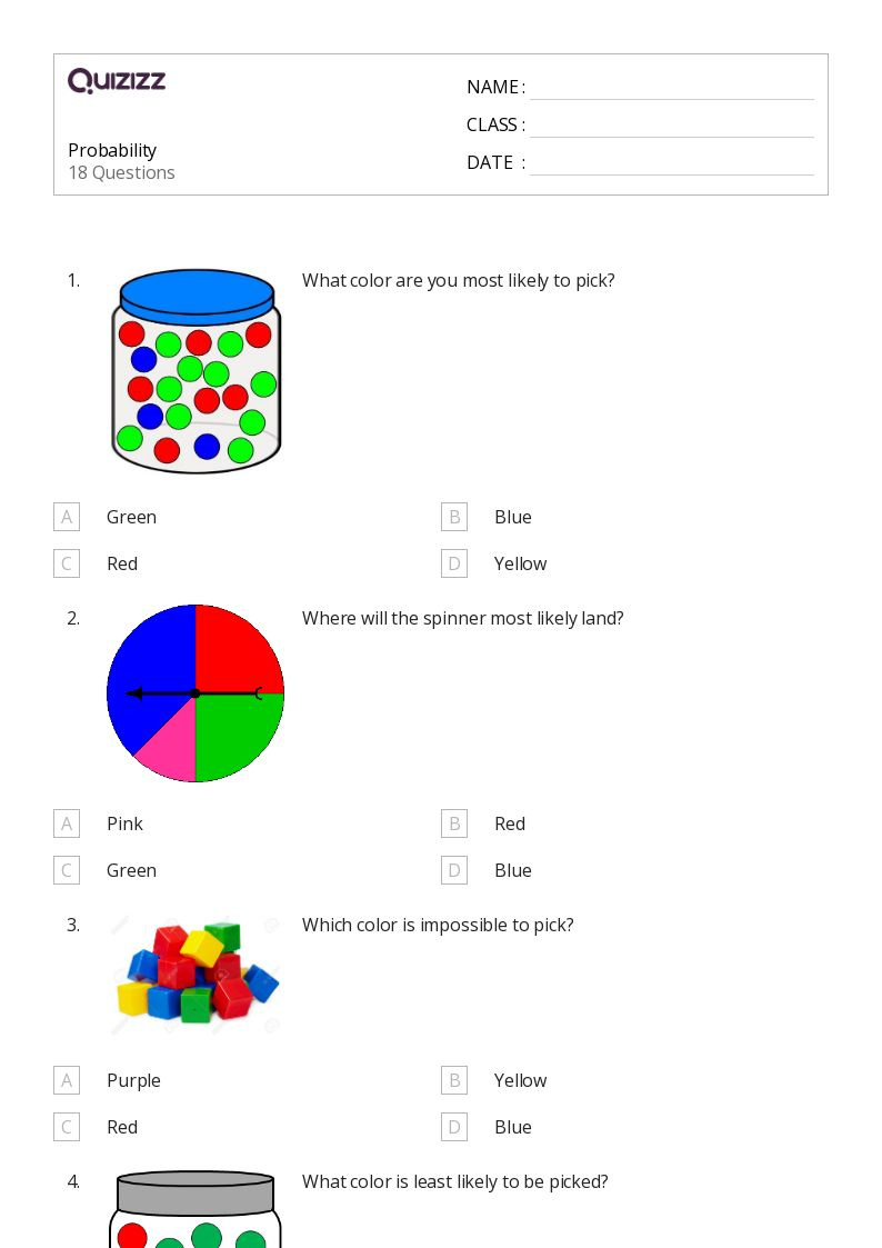 50+ Probability Worksheets For 4Th Class On Quizizz | Free &Amp for Free Printable Probability Worksheets 4Th Grade