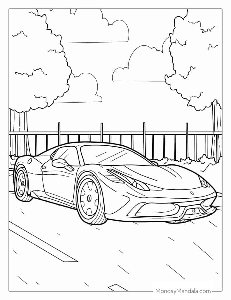 52 Car Coloring Pages (Free Pdf Printables) with regard to Cars Colouring Pages Printable Free