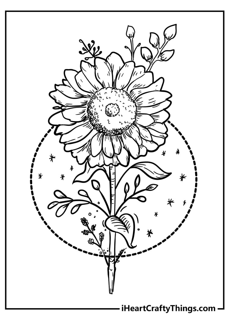 52 Flower Coloring Pages (Easy Free Printable Pdfs For Kids) intended for Free Printable Flower Coloring Pages For Adults