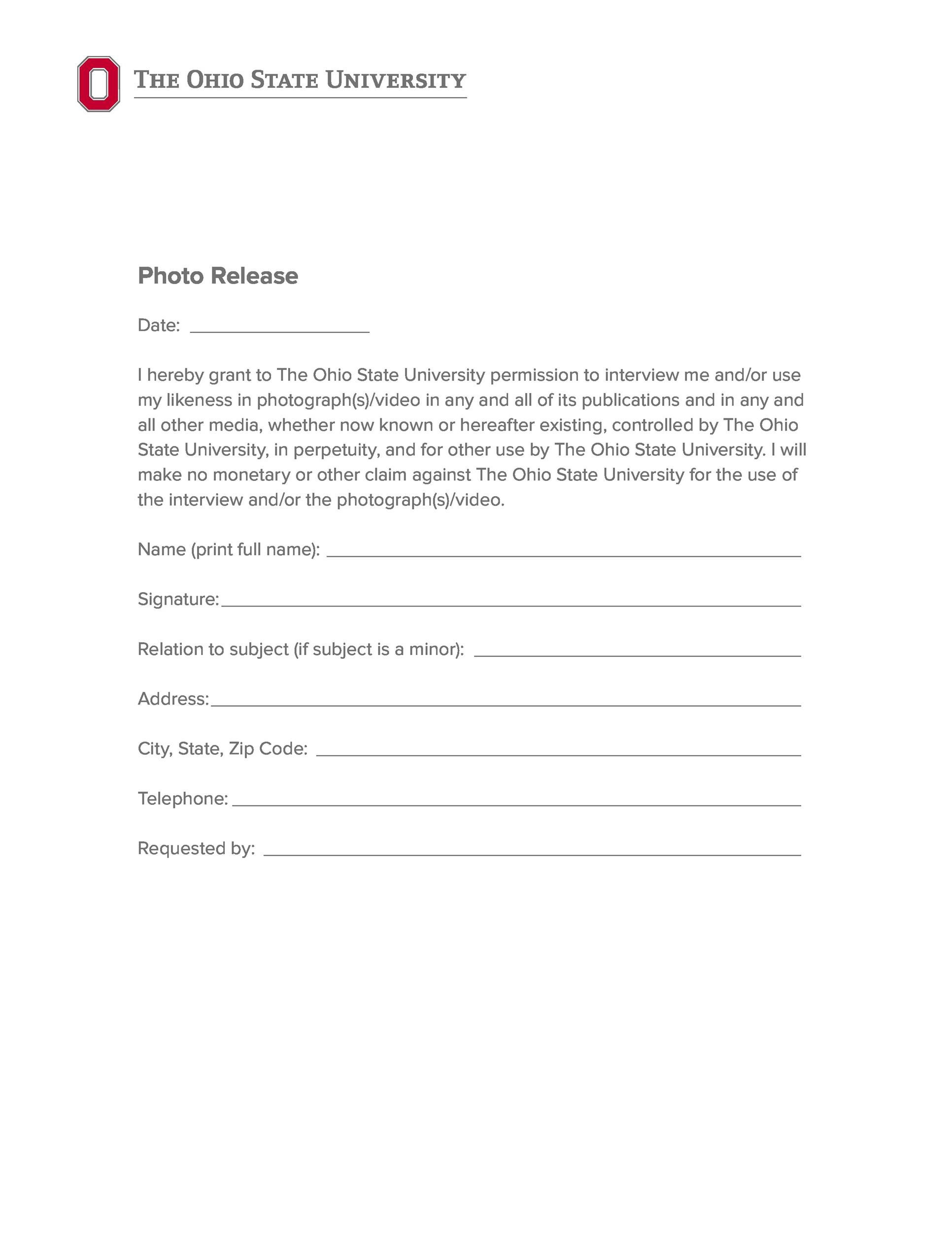 53 Standard Photo Release Forms [Free] ᐅ Templatelab inside Free Printable Print Release Form