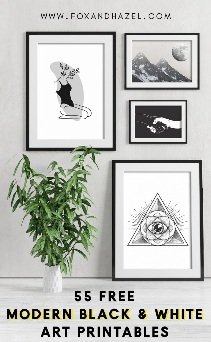 55 More Free Black And White Art Printables | Fox + Hazel pertaining to Free Black And White Printables