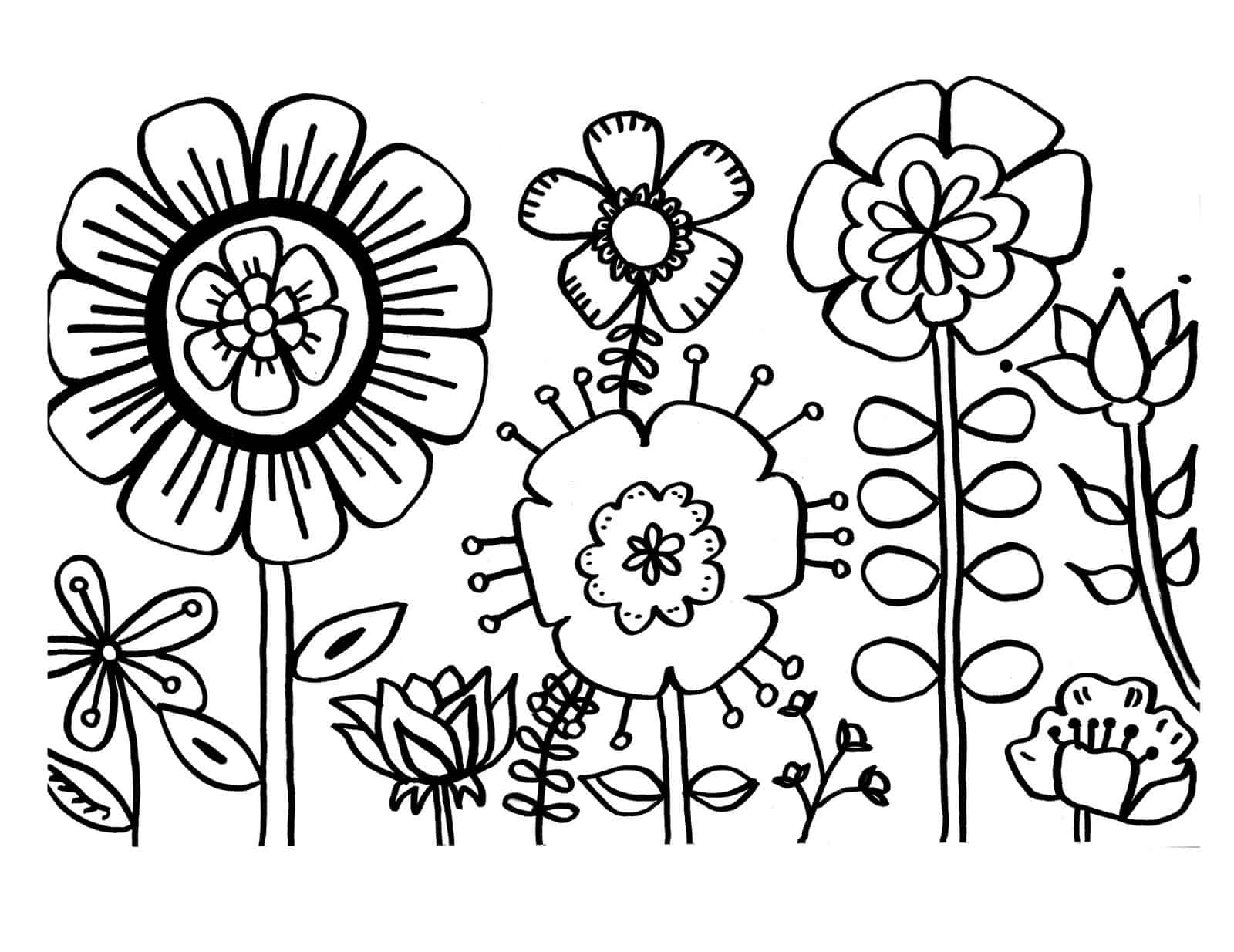 6 Free Flower Coloring Printables - Diy Thought within Free Printable Flowers