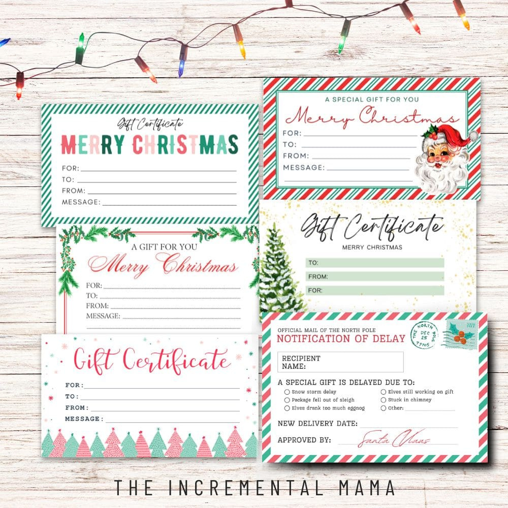 6 Free Printable Gift Certificate Templates For Christmas - The in Free Printable Gift Certificate Christmas