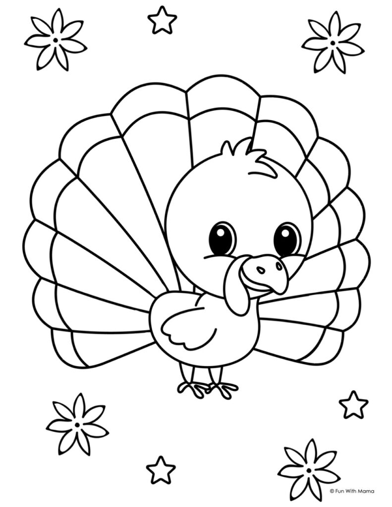 6 Free Turkey Coloring Pages - Fun With Mama in Free Printable Turkey Coloring Pages