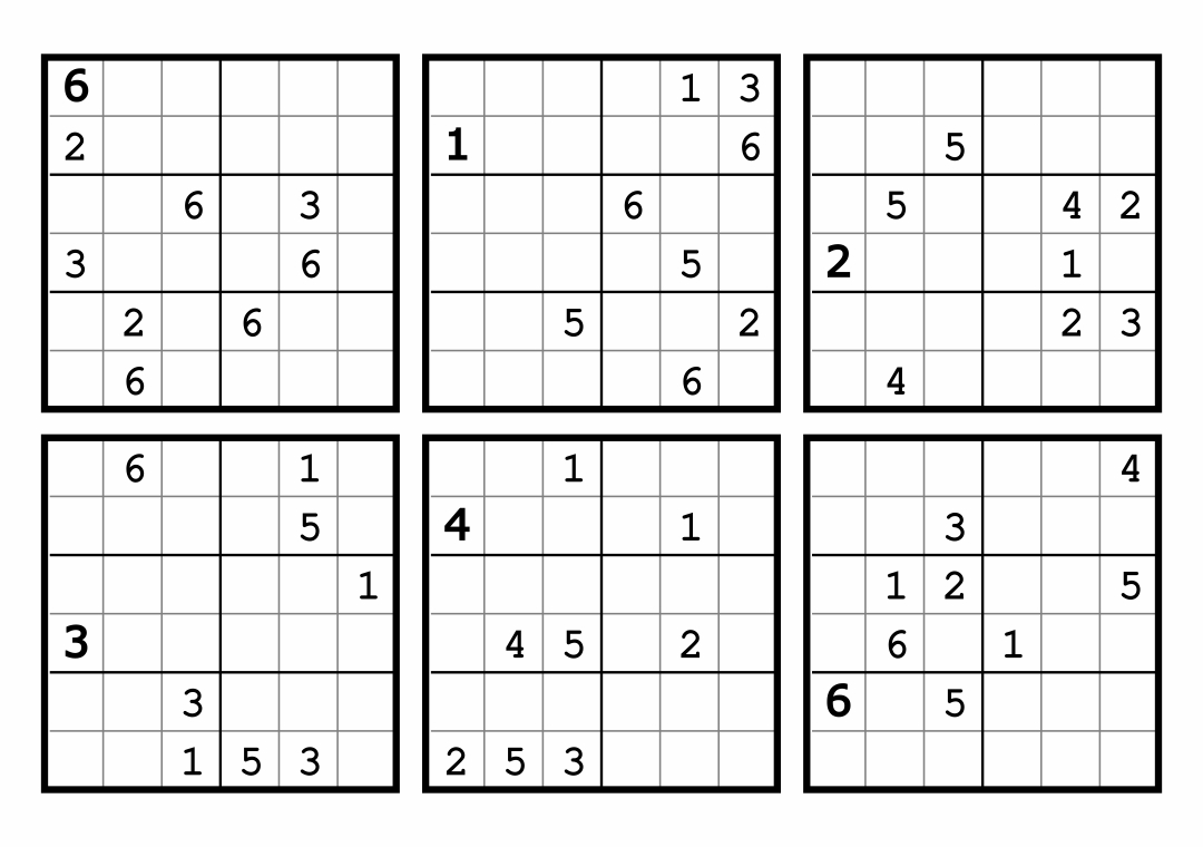 6 X 6 Sudoku - 7 Free Pdf Printables | Printablee - Worksheets Library regarding Free Printable Sudoku 6 Per Page
