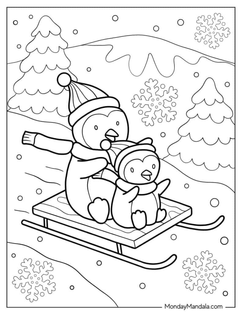 60 Winter Coloring Pages (Free Pdf Printables) intended for Free Printable Winter Coloring Pages