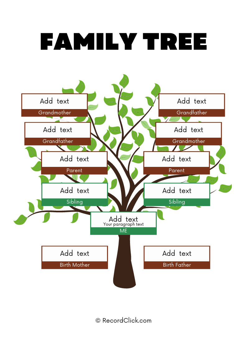 61 Free Family Tree Templates - Printable / Downloadable / Editable in Free Printable Family Tree Template