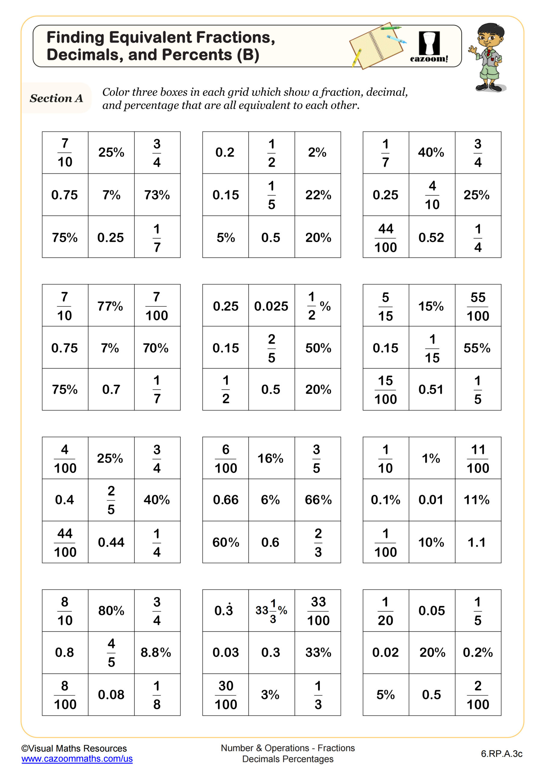 6Th Grade Math Worksheets | Printable Pdf Worksheets | Cazoom Math for Year 6 Maths Worksheets Free Printable