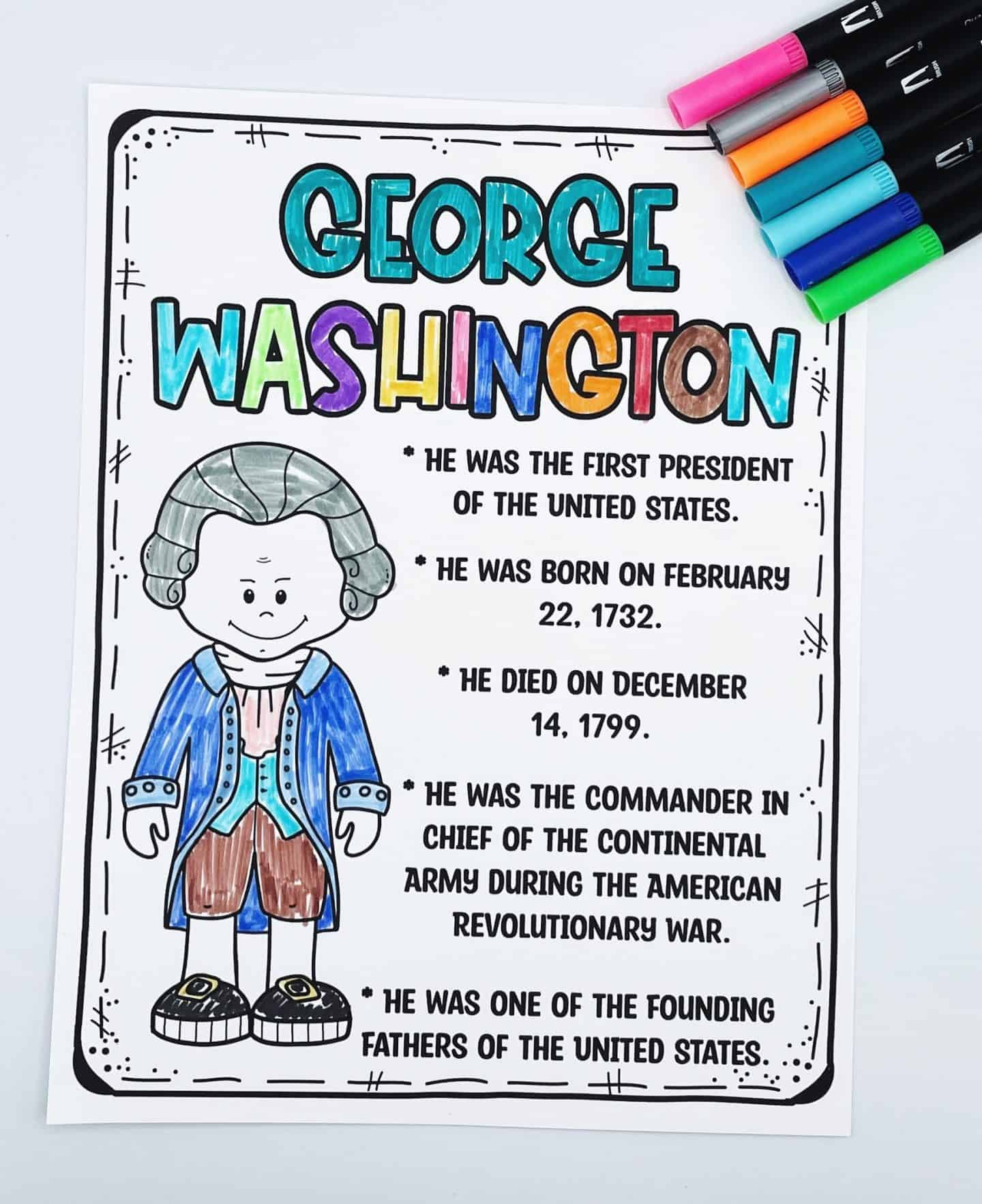 7 Free Printable George Washington Activities regarding Free Printable George Washington Worksheets