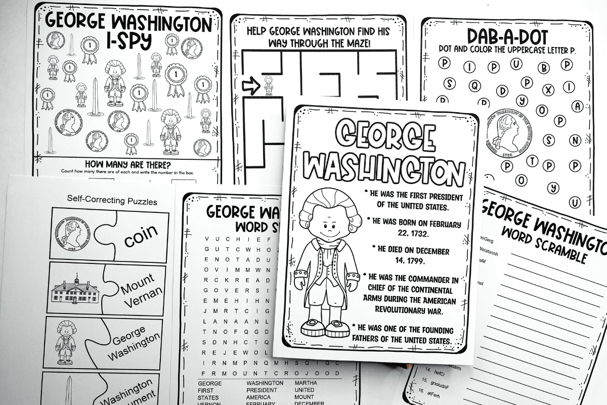 7 Free Printable George Washington Activities throughout Free Printable George Washington Worksheets