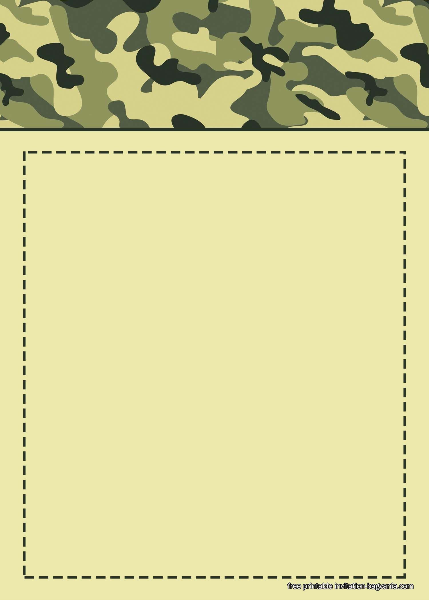 7+ Military Camouflage Themed Birthday Invitation Templates within Free Printable Camouflage Invitations