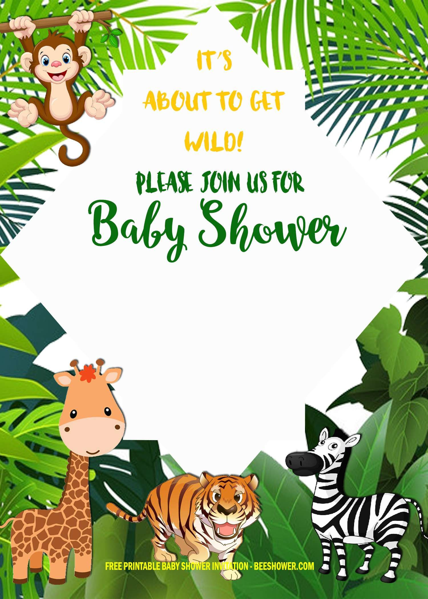 7 Safari Baby Shower Invitations Ideas | Safari Baby Shower inside Free Printable Jungle Safari Baby Shower Invitations