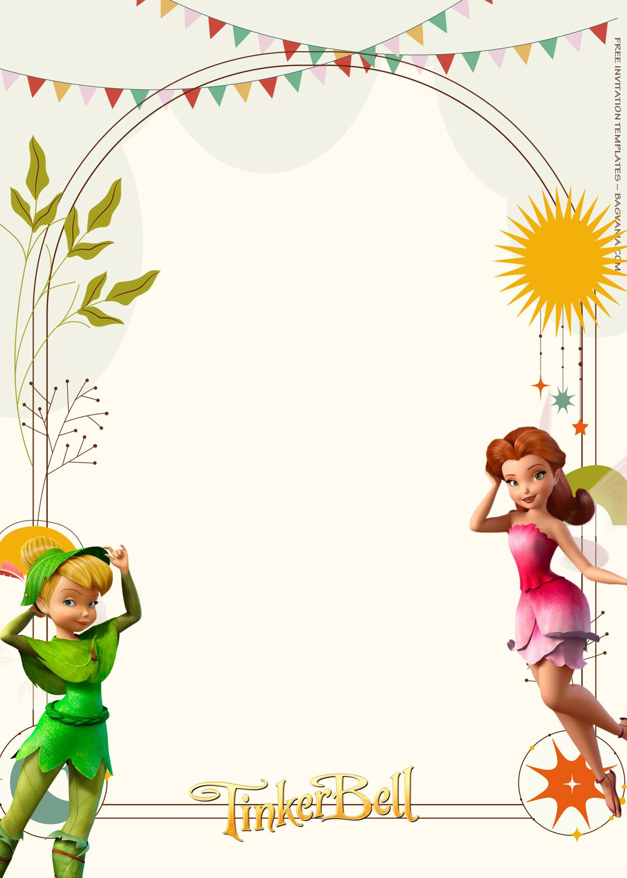 7+ Tinker Bell Playing With Friends Birthday Invitation Templates intended for Free Tinkerbell Printable Birthday Invitations