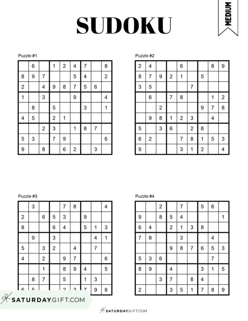 72 Free Printable Sudoku Puzzles | Saturdaygift with regard to Free Easy Sudoku Printable