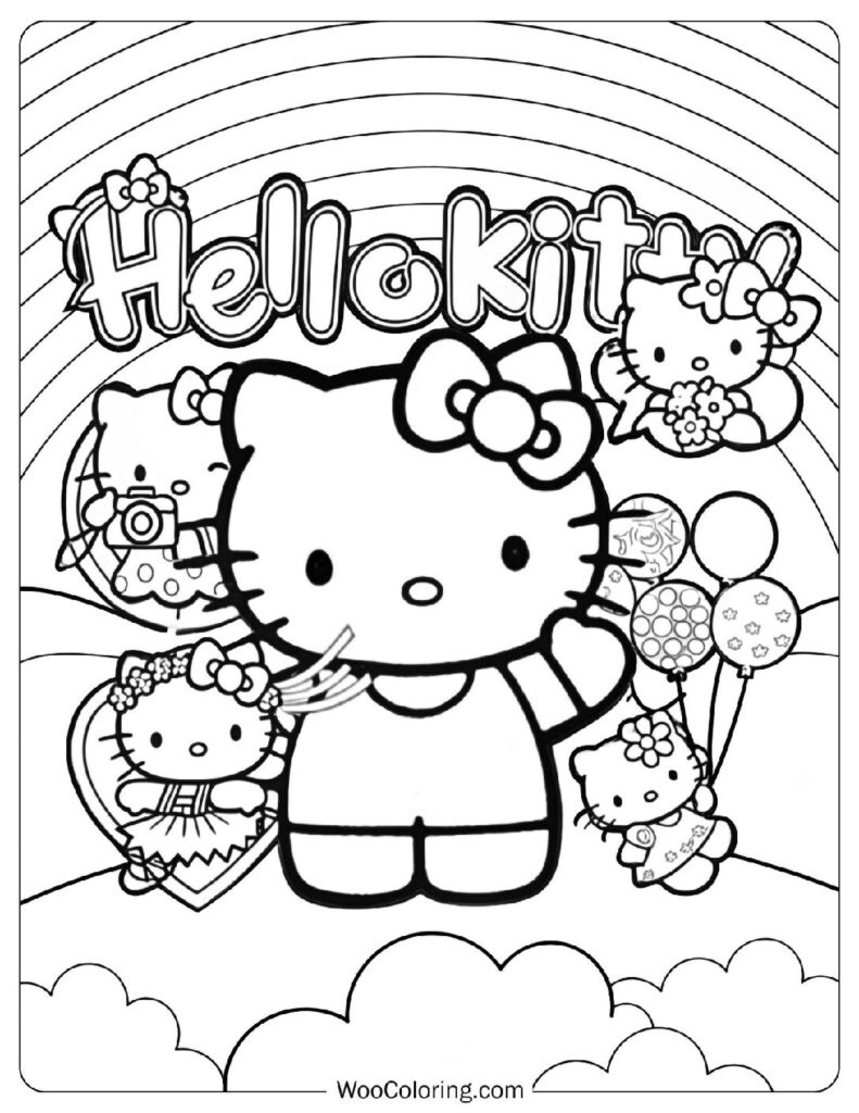 76 Hello Kitty Coloring Pages (Free Pdf To Print) | Woo Coloring for Free Printable Hello Kitty Pictures