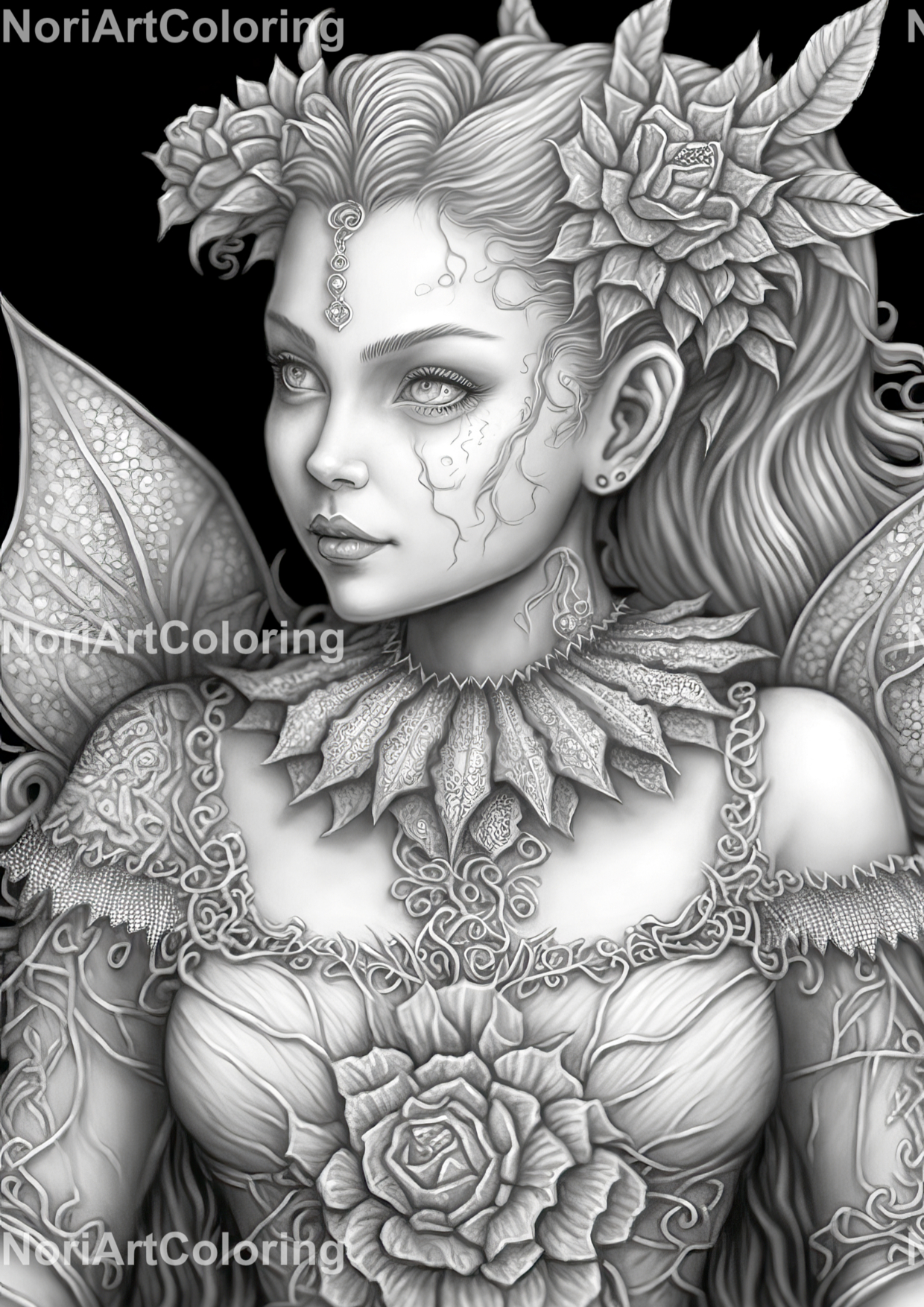 8 Beautiful Fairies | Gnomes | Orks Coloring Pages Set 2 | Dark for Free Printable Coloring Pages For Adults Dark Fairies