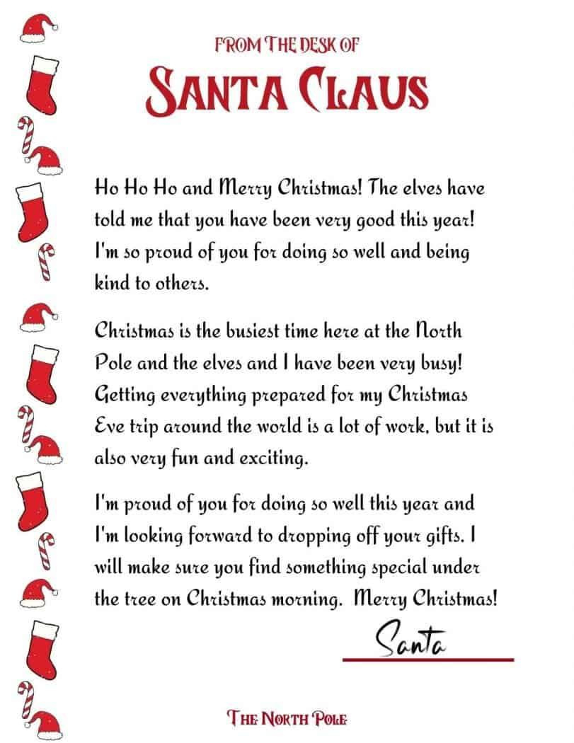 8 Best Santa Reply Letters Ideas | Christmas Lettering, Santa in Free Printable Santa Reply Letter Template