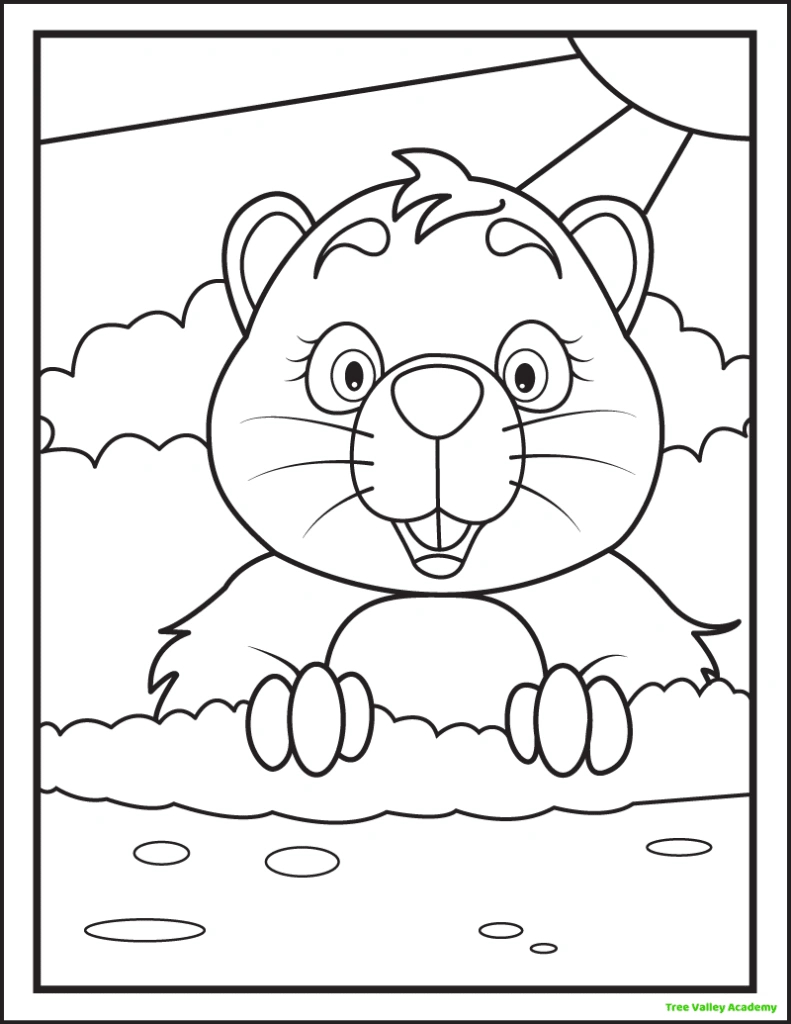 8 Groundhog Day Coloring Pages - Tree Valley Academy inside Groundhog Day Coloring Pages Free Printable