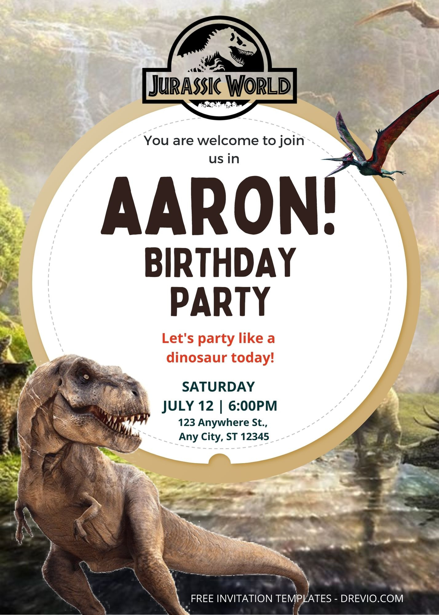8+ Jurassic World Birthday Invitation Templates - Download within Free Printable Jurassic World Invitations