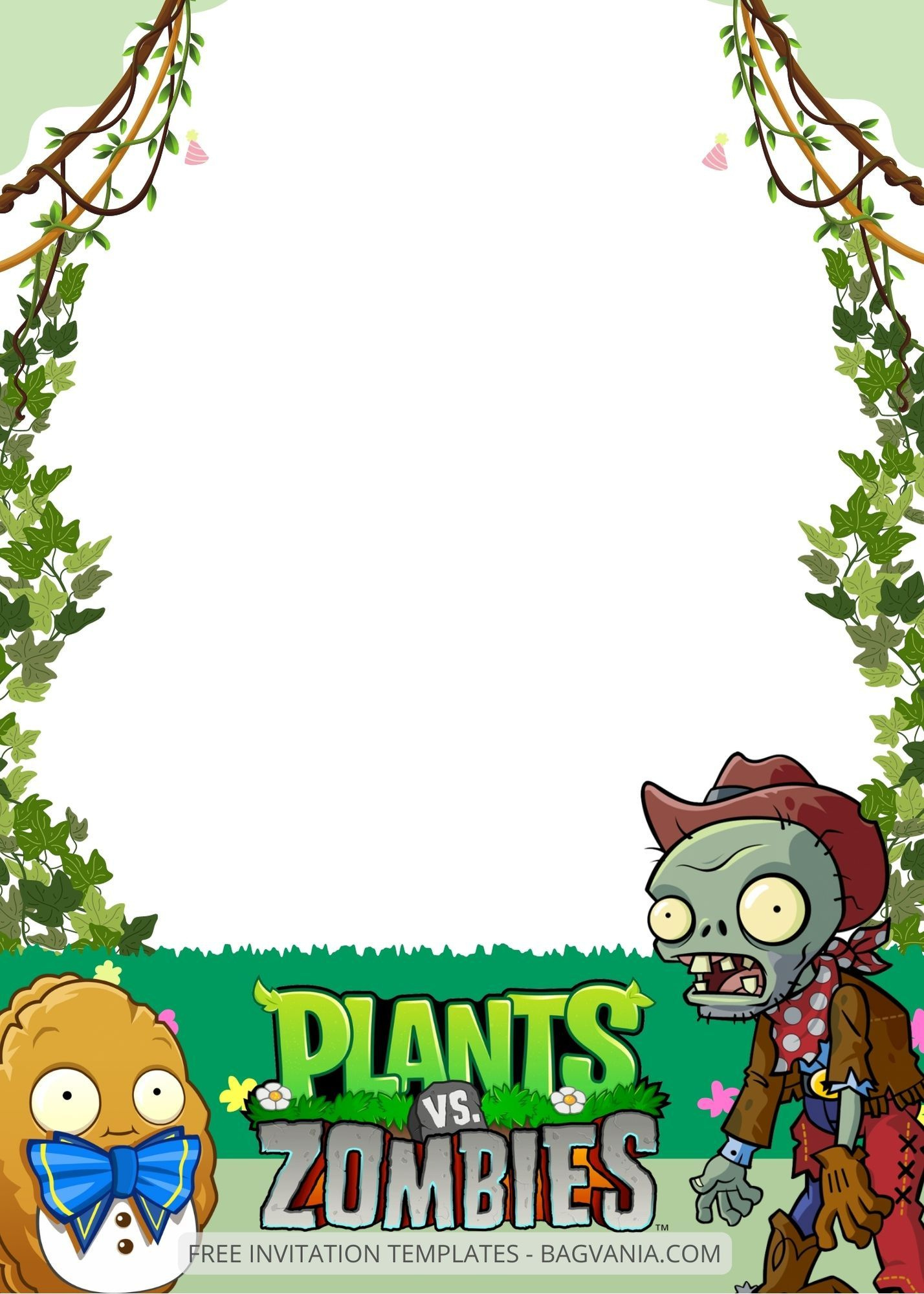 8+ Rock The World Plants Vs Zombies Canva Birthday Invitation regarding Plants Vs Zombies Free Printable Invitations