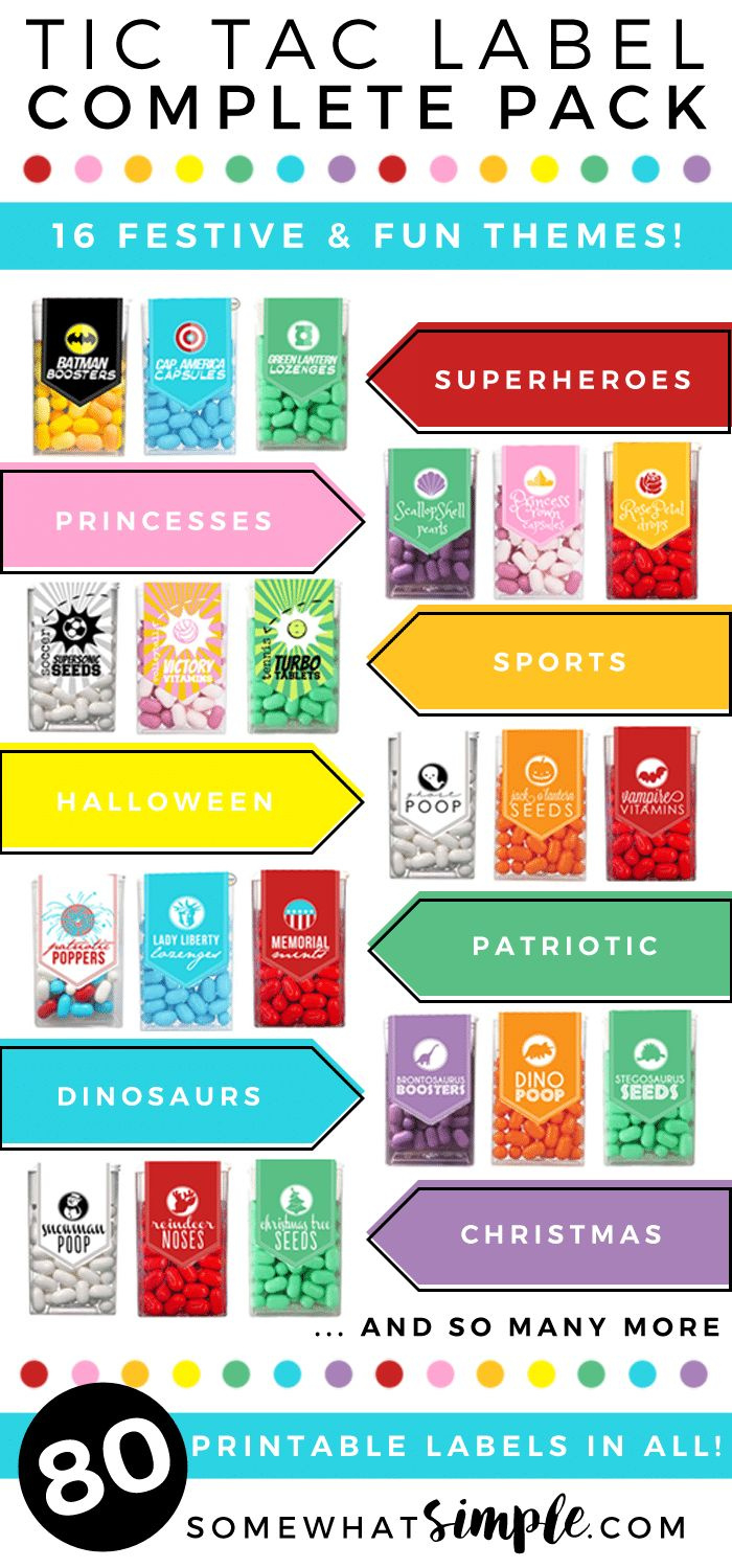 80 Tic Tac Labels - 16 Different Themes! pertaining to Free Printable Tic Tac Labels