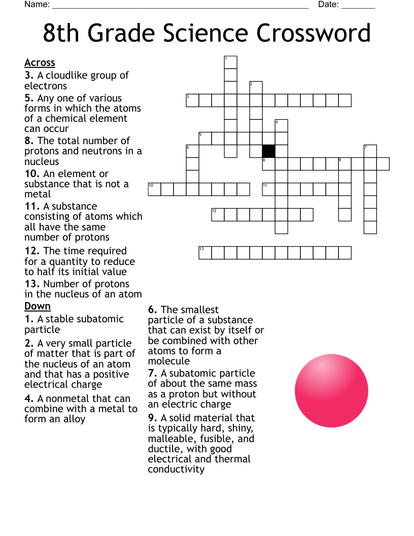 8Th Grade Science Crossword - Wordmint throughout Free Printable Science Crossword Puzzles