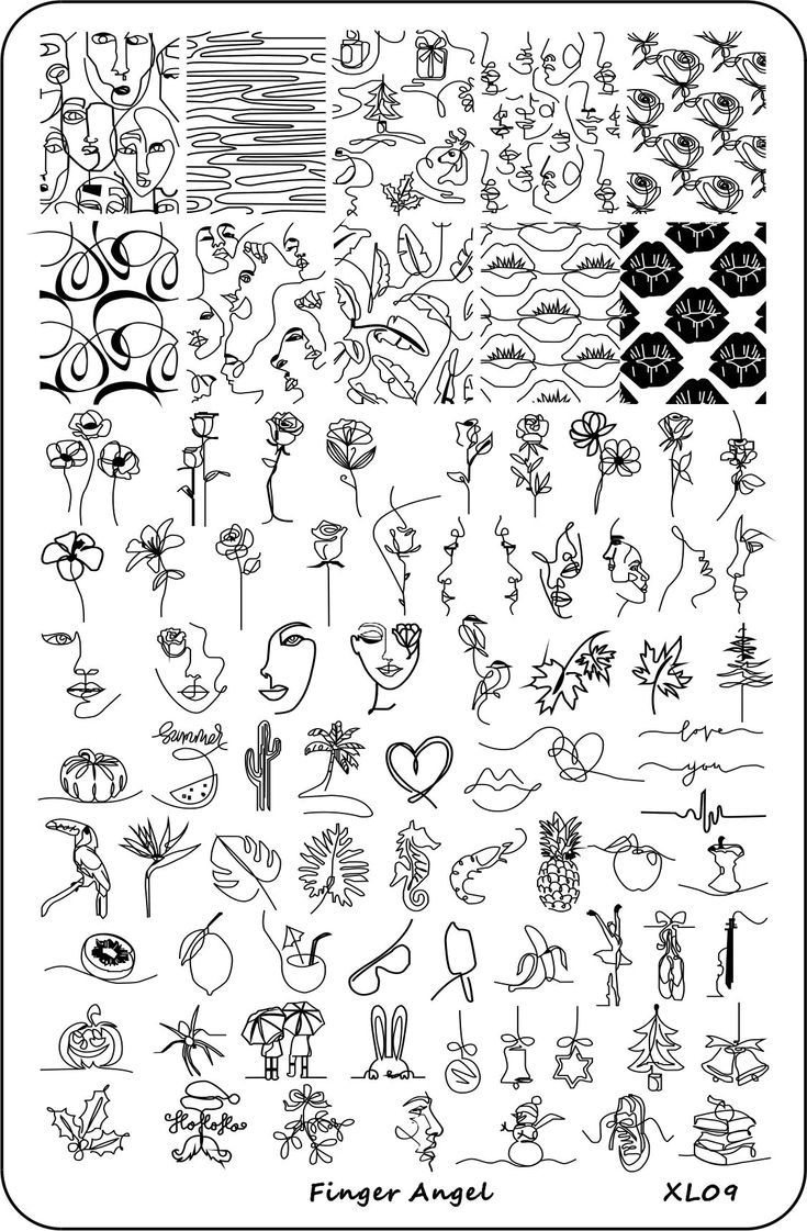 9.5X15 Abstract/ Woman/ Face Nail Stamping Plates Image Painting inside Free Printable Nail Art Designs